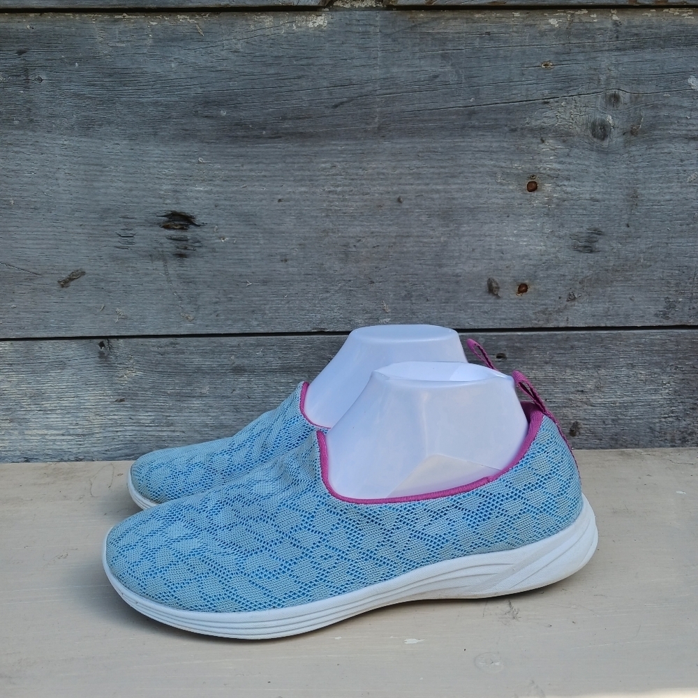 Vionic 331 Hydra AMS Sz 9‎ Slip on Comfort Orthaheel Light Shoe Blue/Pink Womens